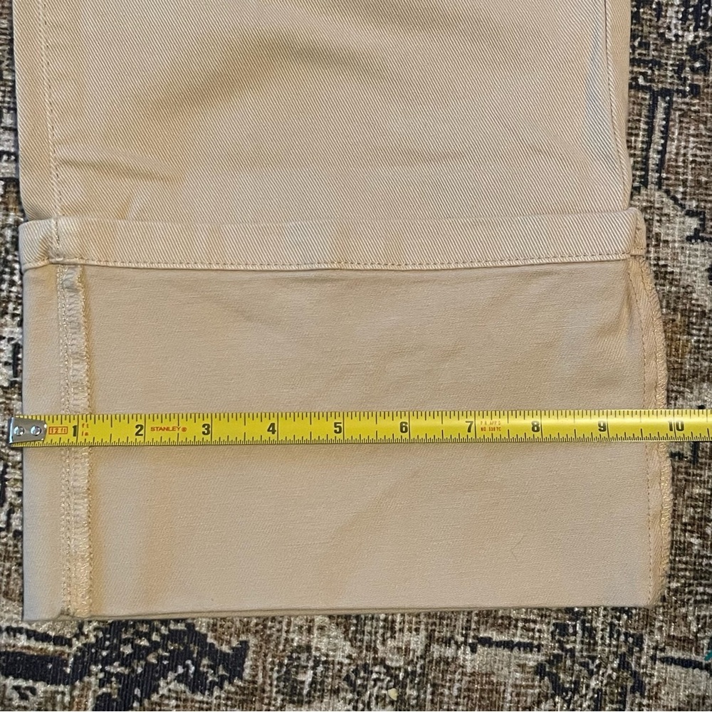 Pilcro Anthropologie Womens 28 Relaxed Cuffed Pants Khaki Wide Leg High Rise Tan - Picture 9 of 10